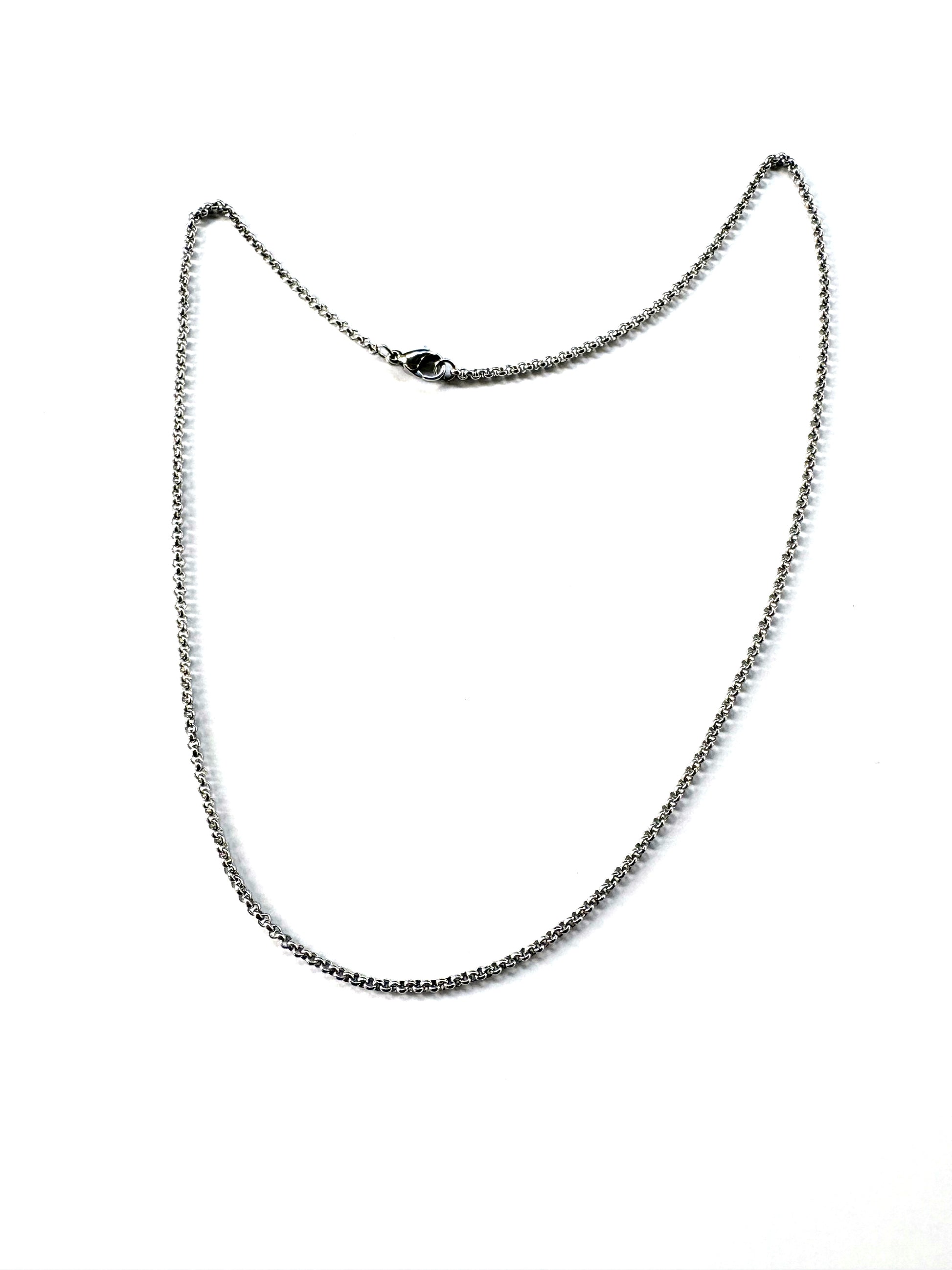 perlesetcreationbijoux - collier maille ronde en acier inoxydable argenté de 45 cm