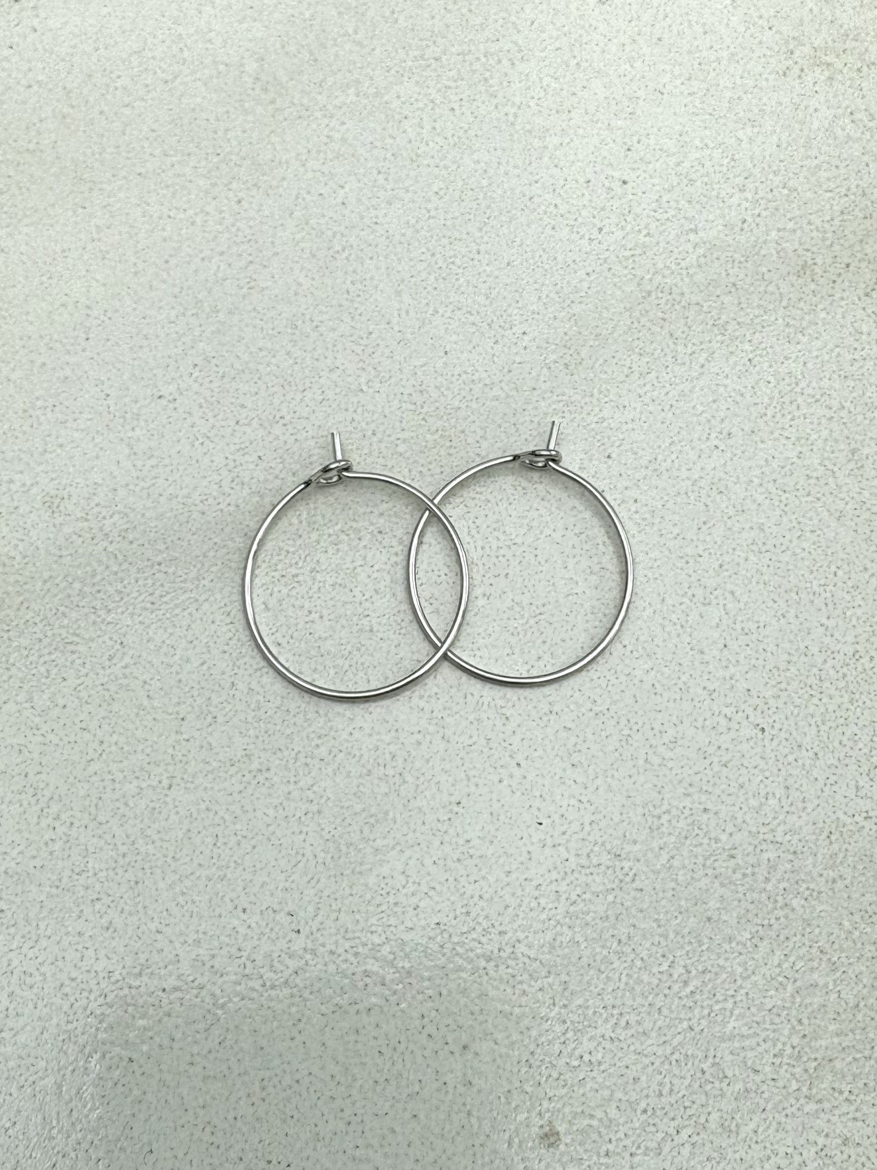 perlesetcreationbijoux - creoles fines à décorer en acier inoxydable 316L rgenté 20 mm
