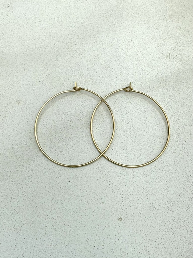 perlesetcreationbijoux - creoles fines à décorer en acier inoxydable 316L doré 35 mm