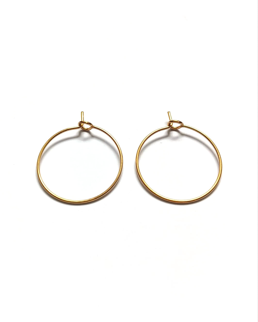 perlesetcreationbijoux - créoles fines à décorer en acier inoxydable 316L doré placage PVD or 18K de 20 mm