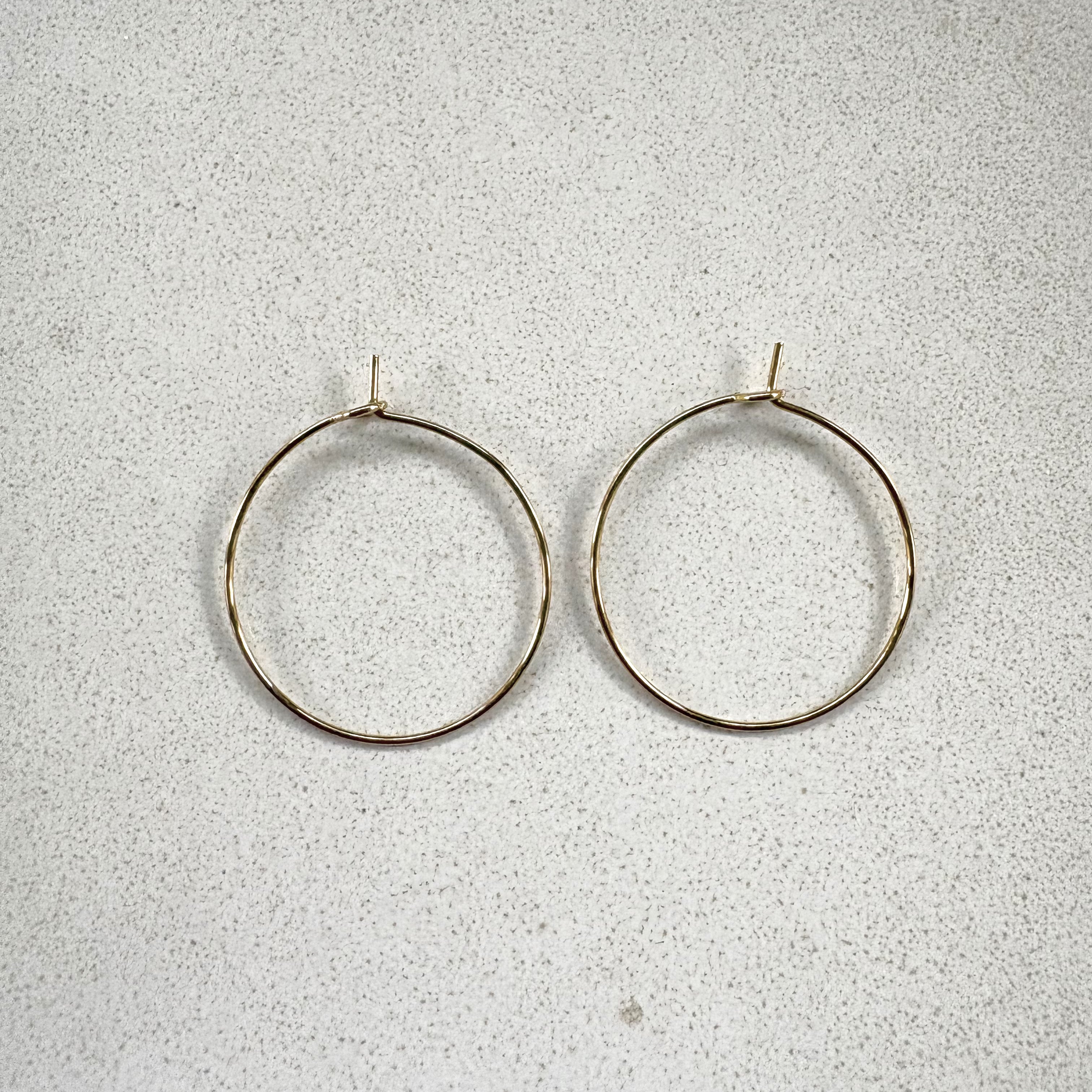 perlesetcreationbijoux - créoles fines à décorer en acier inoxydable 316L doré PVD 18K
