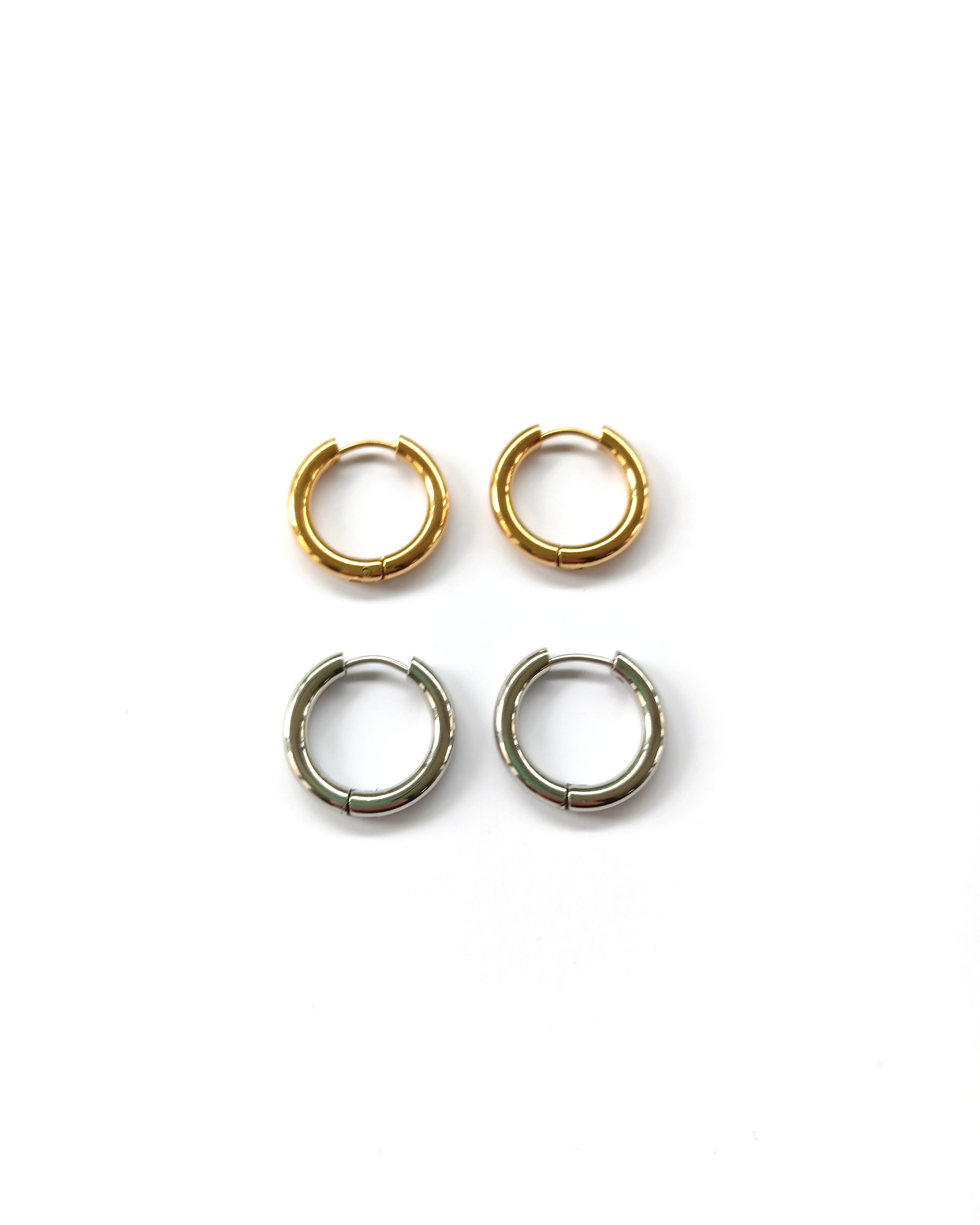 perlesetcreationbijoux - créoles rondes 20 mm acier inoxydable doré et argenté