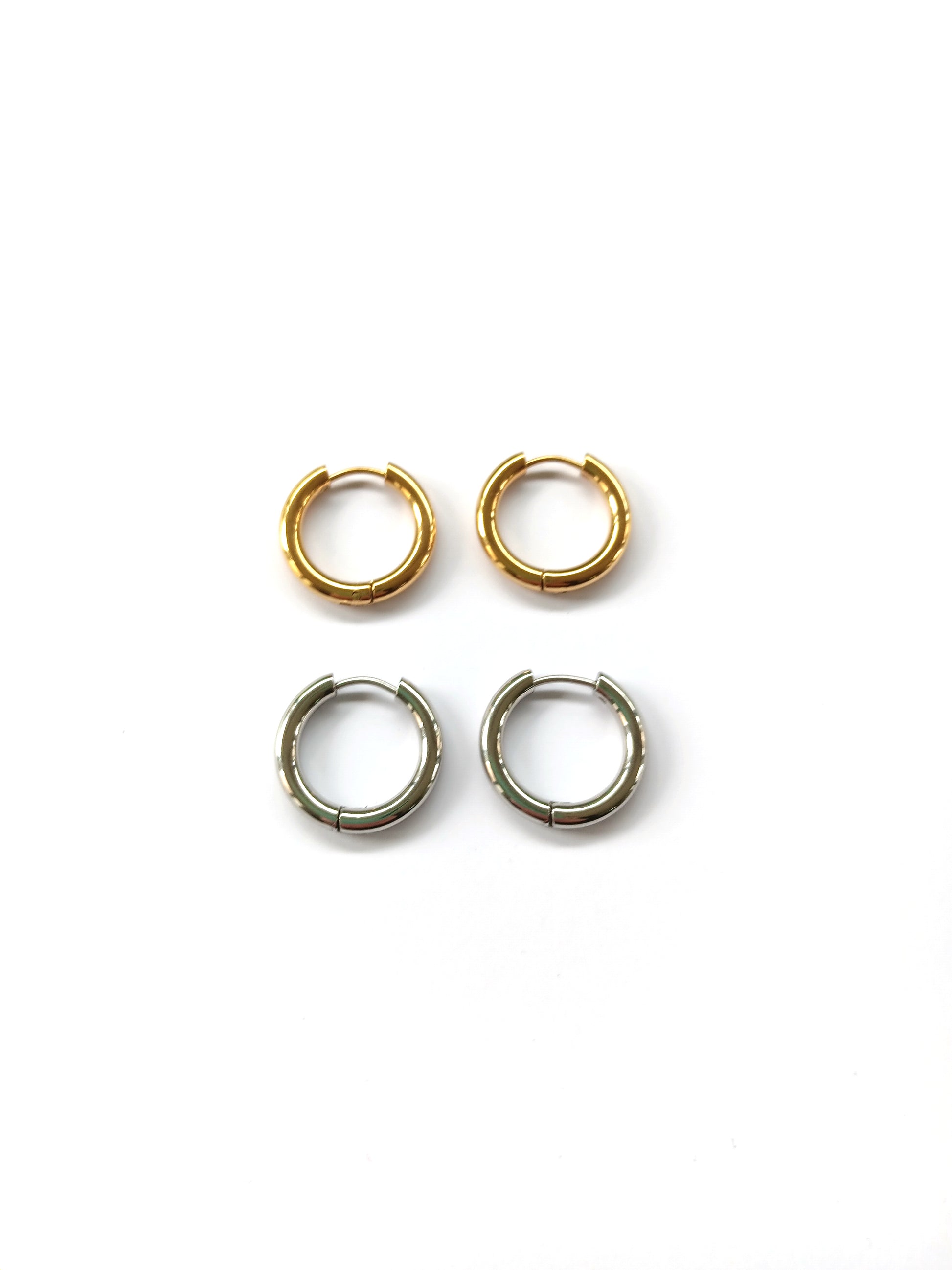 perlesetcreationbijoux - créoles rondes 20 mm acier inoxydable doré et argenté