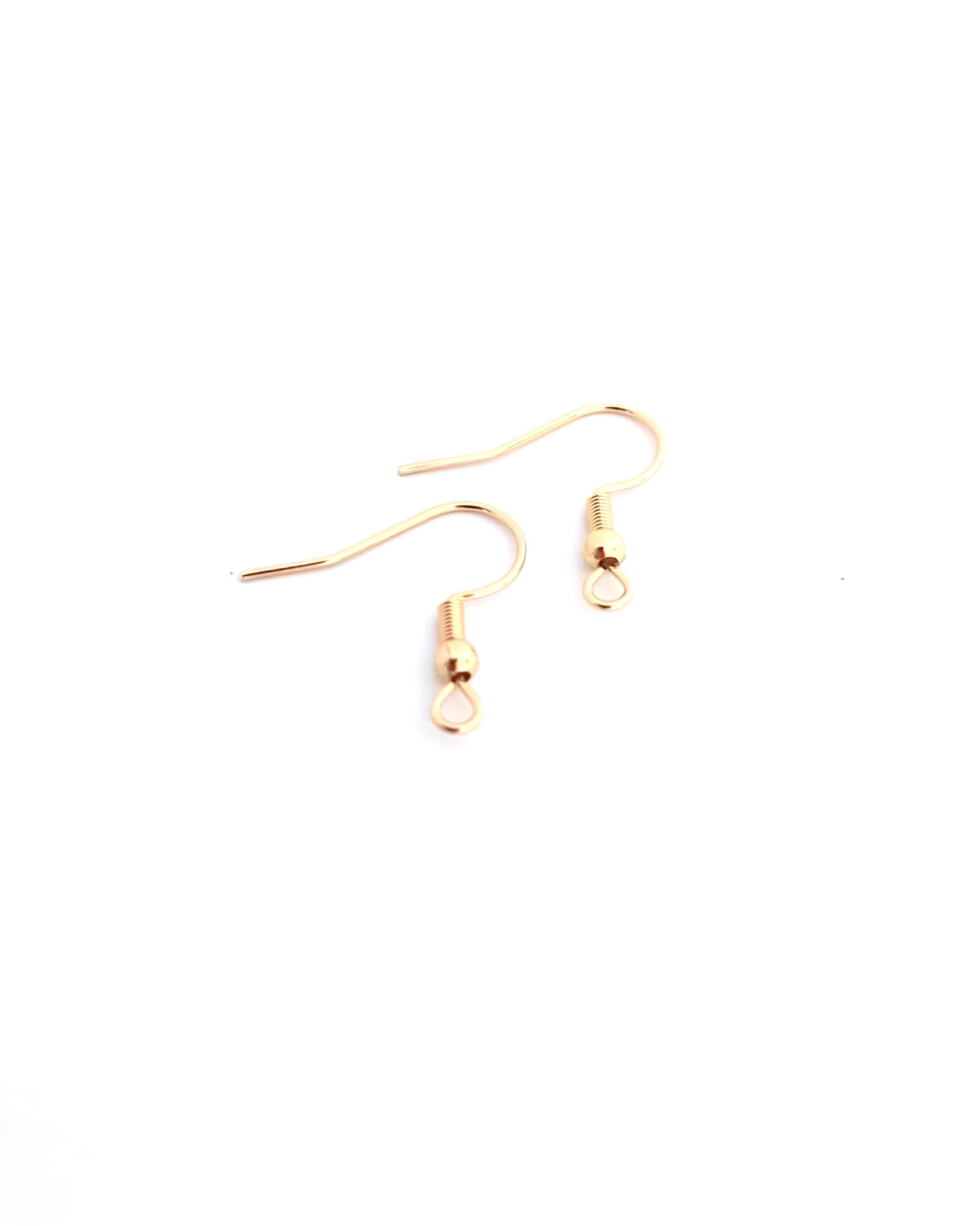 Crochets d'oreilles boules en acier inox doré - 20x17mm