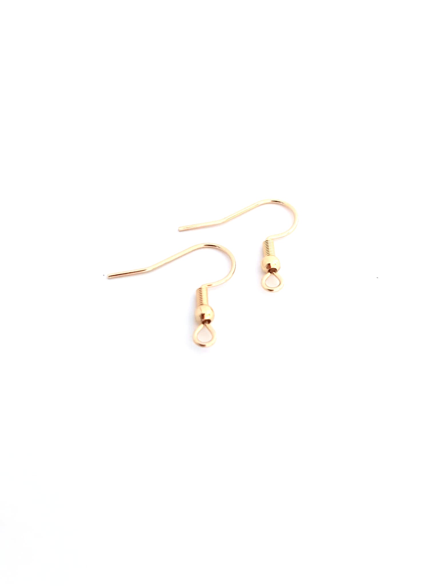 Crochets d'oreilles boules en acier inox doré - 20x17mm