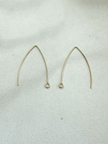 perlesetcreationbijoux - crochets d'oreilles larges acier inoxydable 304 doré PVD 41x22 mm