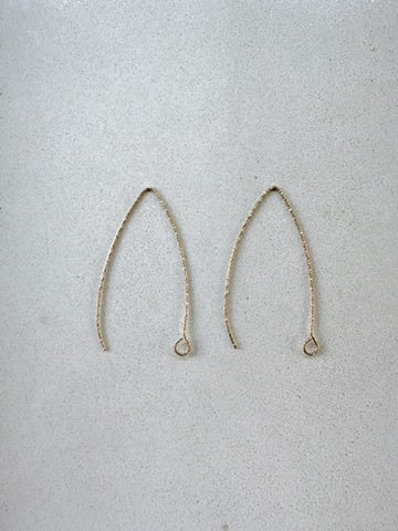 perlesetcreationbijoux - crochets d'oreilles larges effet pailleté acier inox 316 doré PVD 40x25 mm