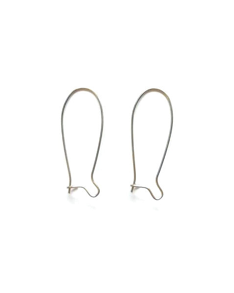 Crochets dormeuses acier inox argenté 304 - 34x14 mm x1 paire