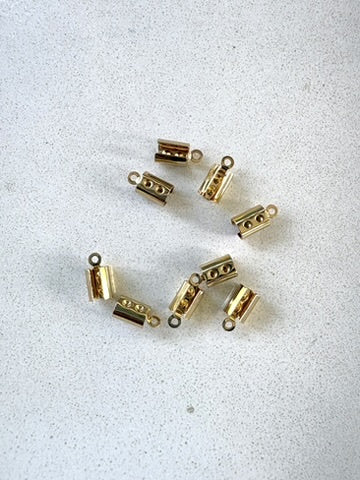 perlesetcreationbijoux - embout à serrer pour cordon 4 mm en acier inox 304 doré 18K