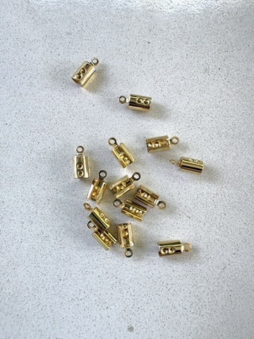 perlesetcreationbijoux - embouts à serrer pour cordon 3 mm en acier inox 304 doré 18K
