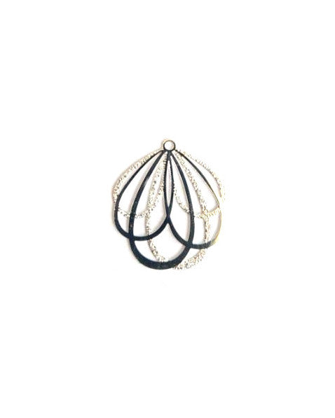 Estampe filigrane boucles en métal - 26x24 mm