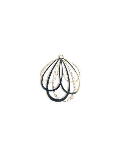 Estampe filigrane boucles en métal - 26x24 mm