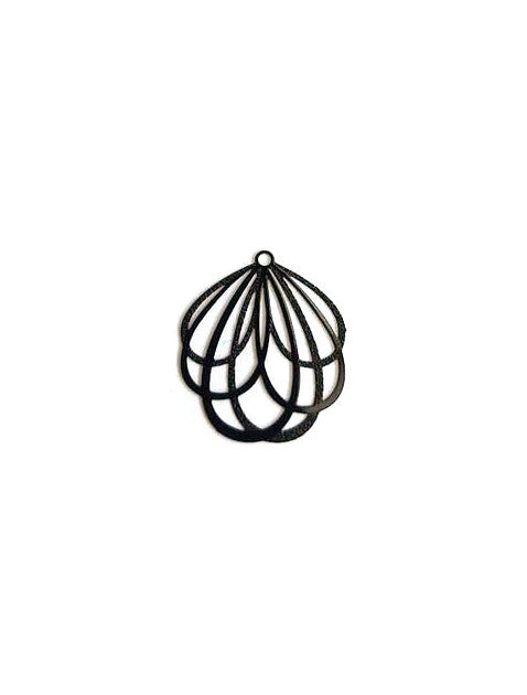 Estampe filigrane boucles en métal - 26x24 mm