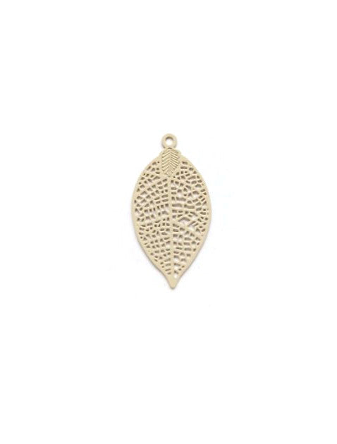 Estampe filigrane feuille - 28x15 mm