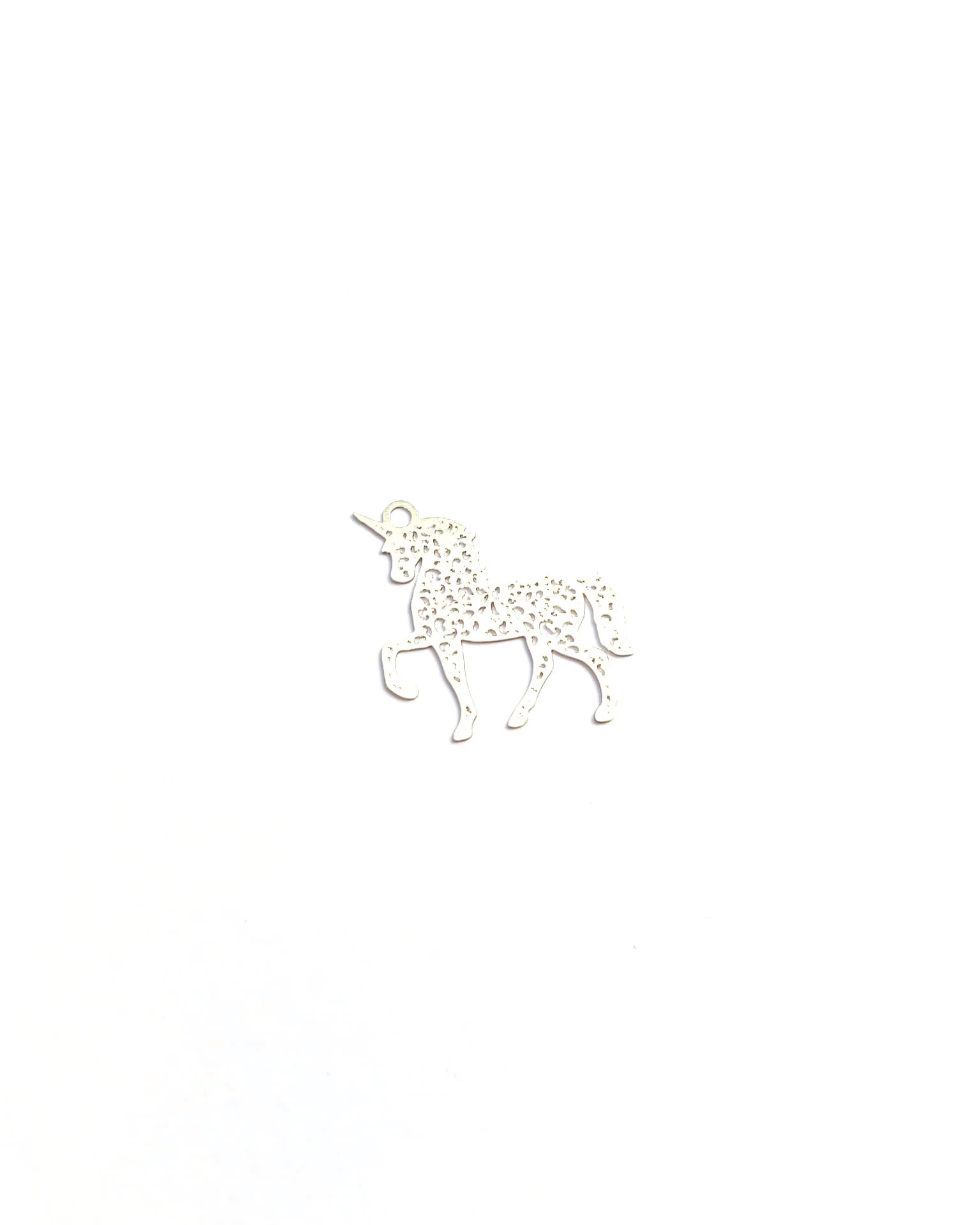 perlesetcreationbijoux - estampe filigrane licorne 21x23 mm argentée