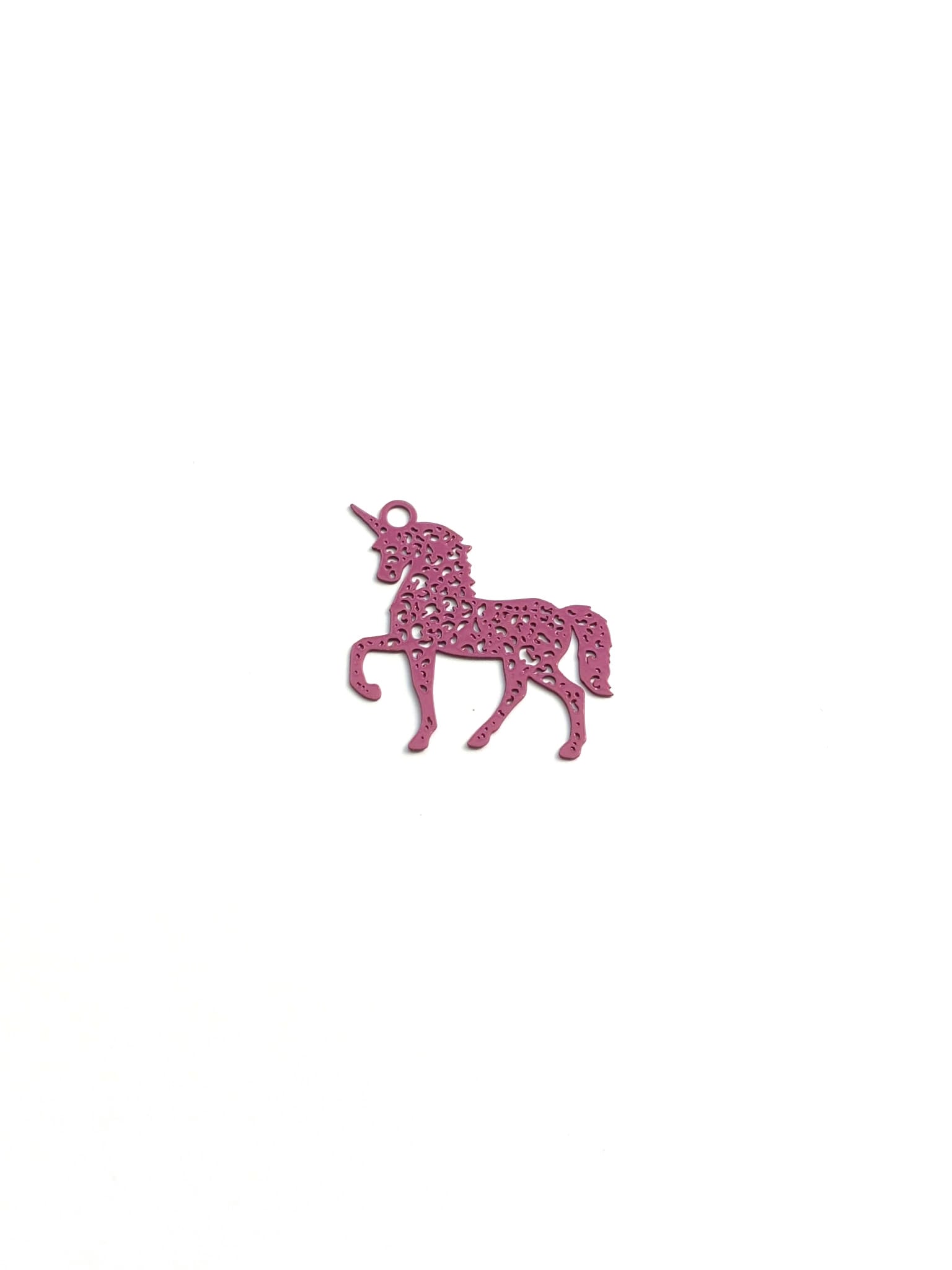 perlesetcreationbijoux - estampe filigrane licorne 21x23 mm violette