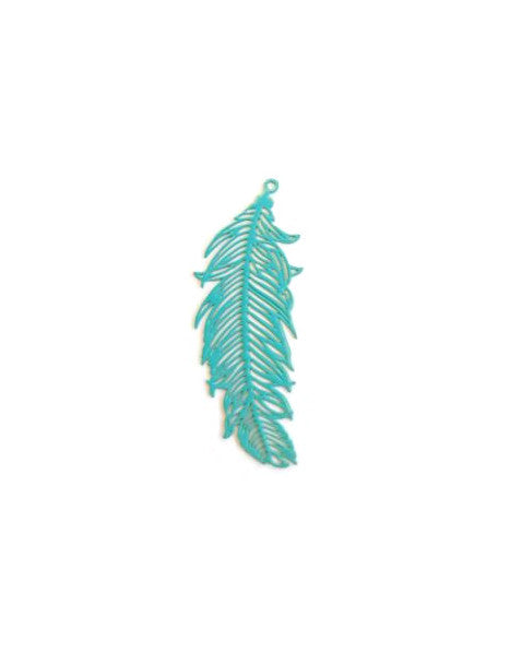 perlesetcreationbijoux-estampe-plume-turquoise