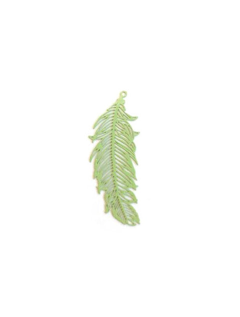 perlesetcreationbijoux-estampe-plume-vert