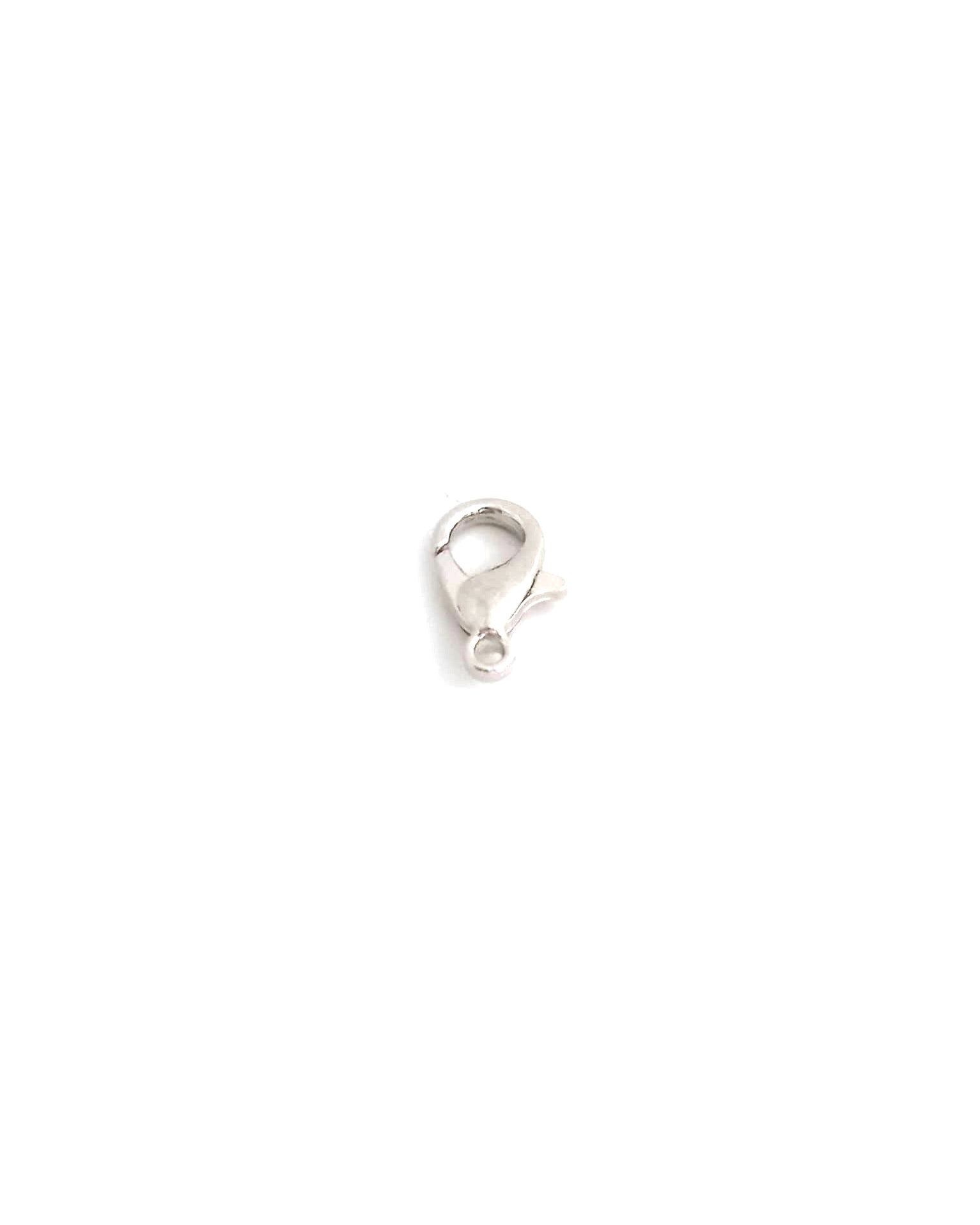 LOT - Fermoir mousqueton en métal argenté platine - 12x6 mm x100