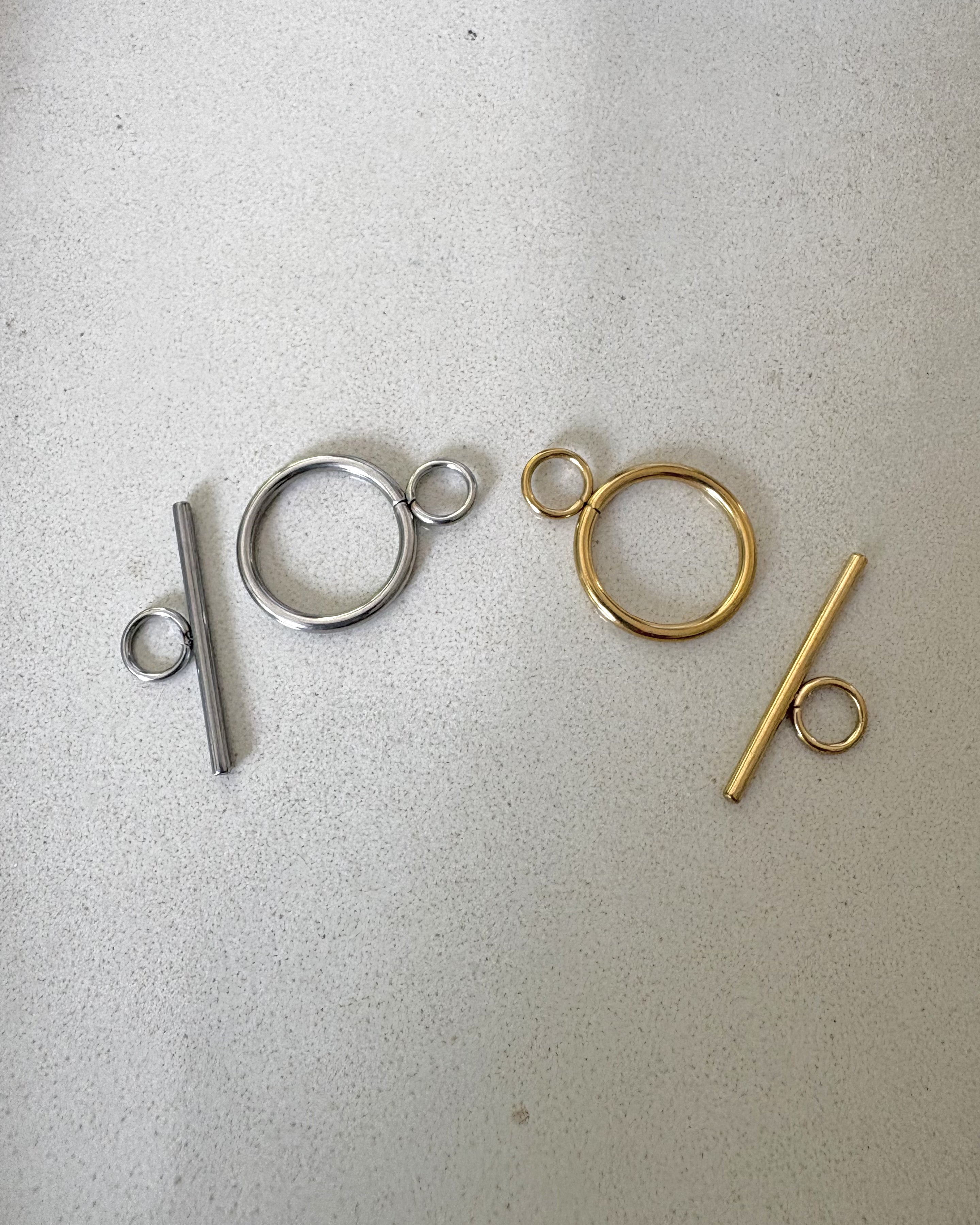 perlesetcreationbijoux - fermoirs T en acier inoxydable 304 argenté et doré de 20 mm