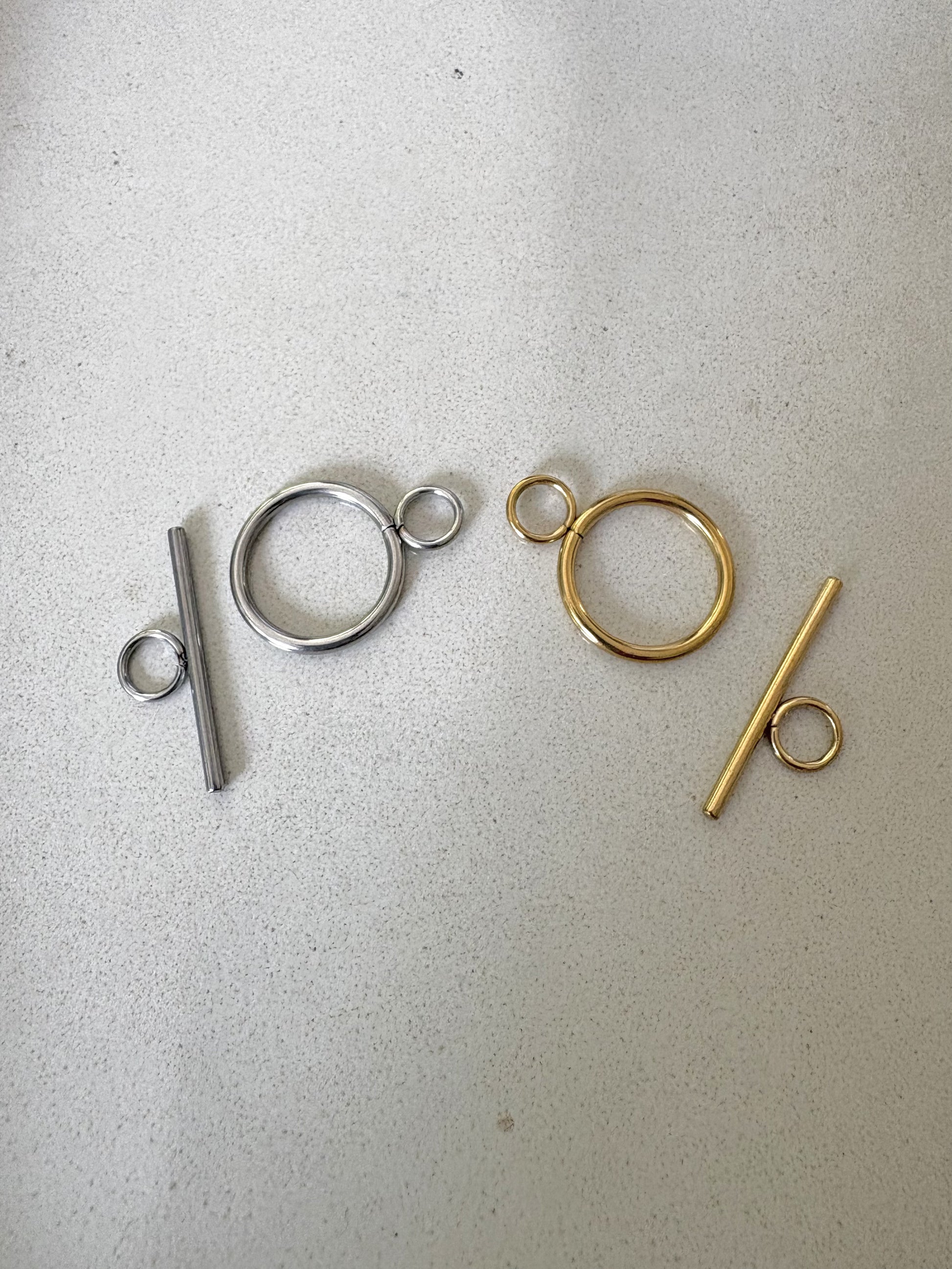 perlesetcreationbijoux - fermoirs T en acier inoxydable 304 argenté et doré de 20 mm