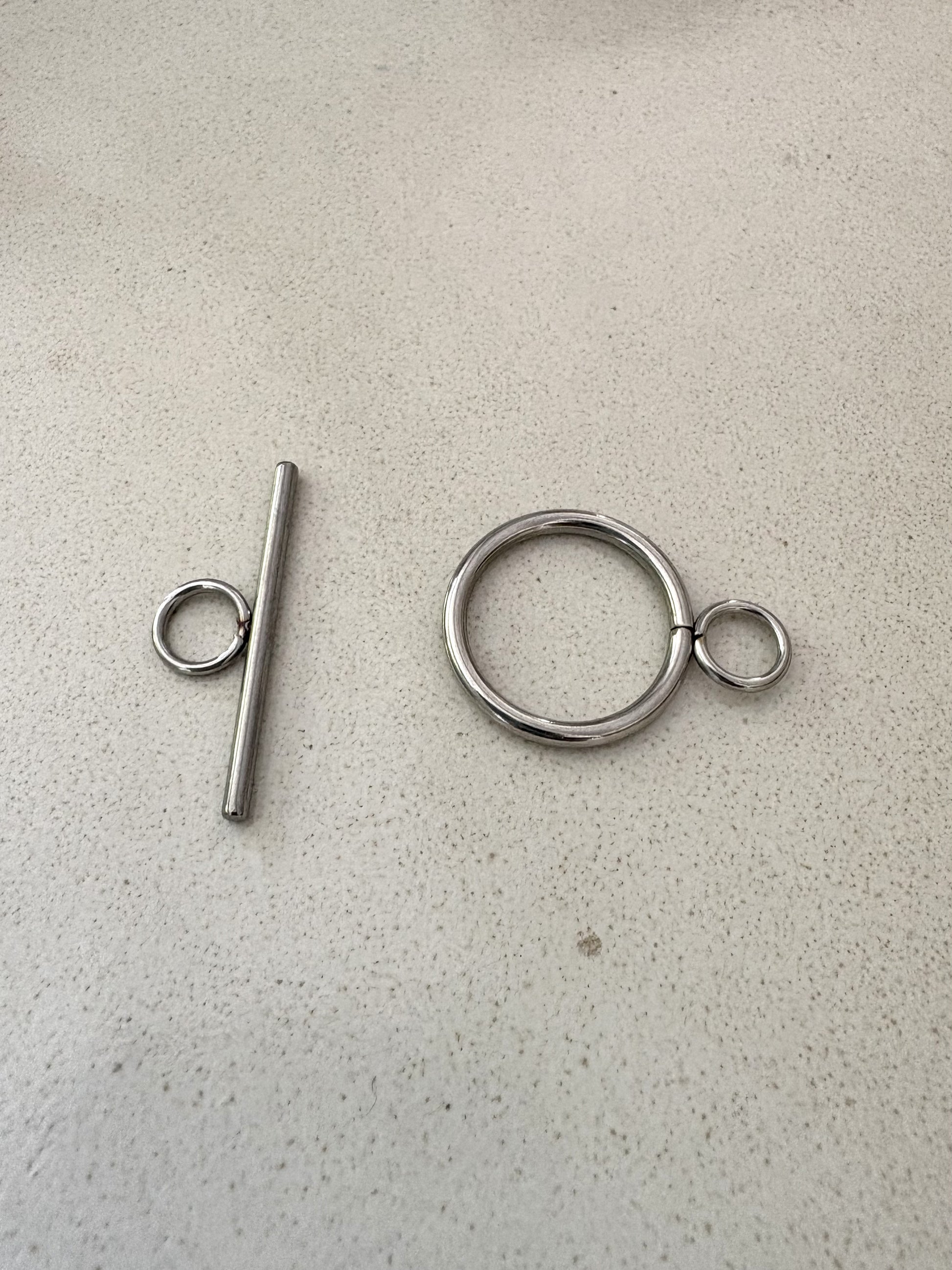 perlesetcreationbijoux - fermoir T en acier inoxydable 304 argenté de 20 mm