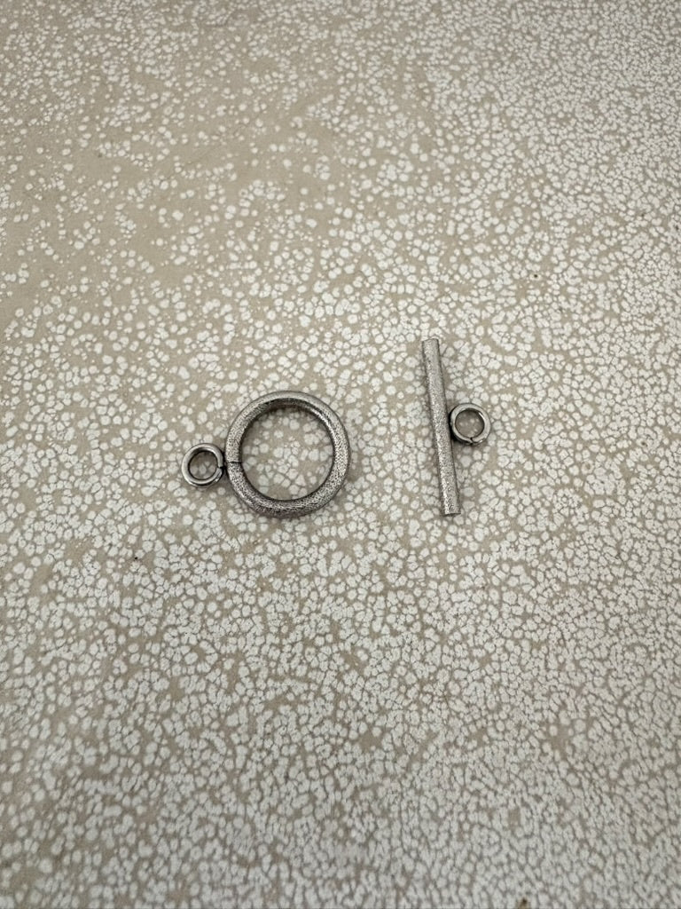 perlesetcreationbijoux - fermoir T 14 mm en acier inoxydable pailleté argenté