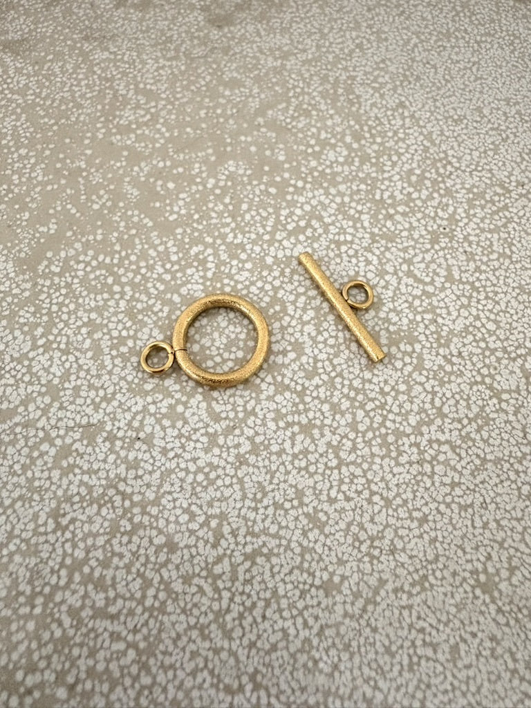 perlesetcreationbijoux - fermoir T 14 mm en acier inoxydable pailleté doré