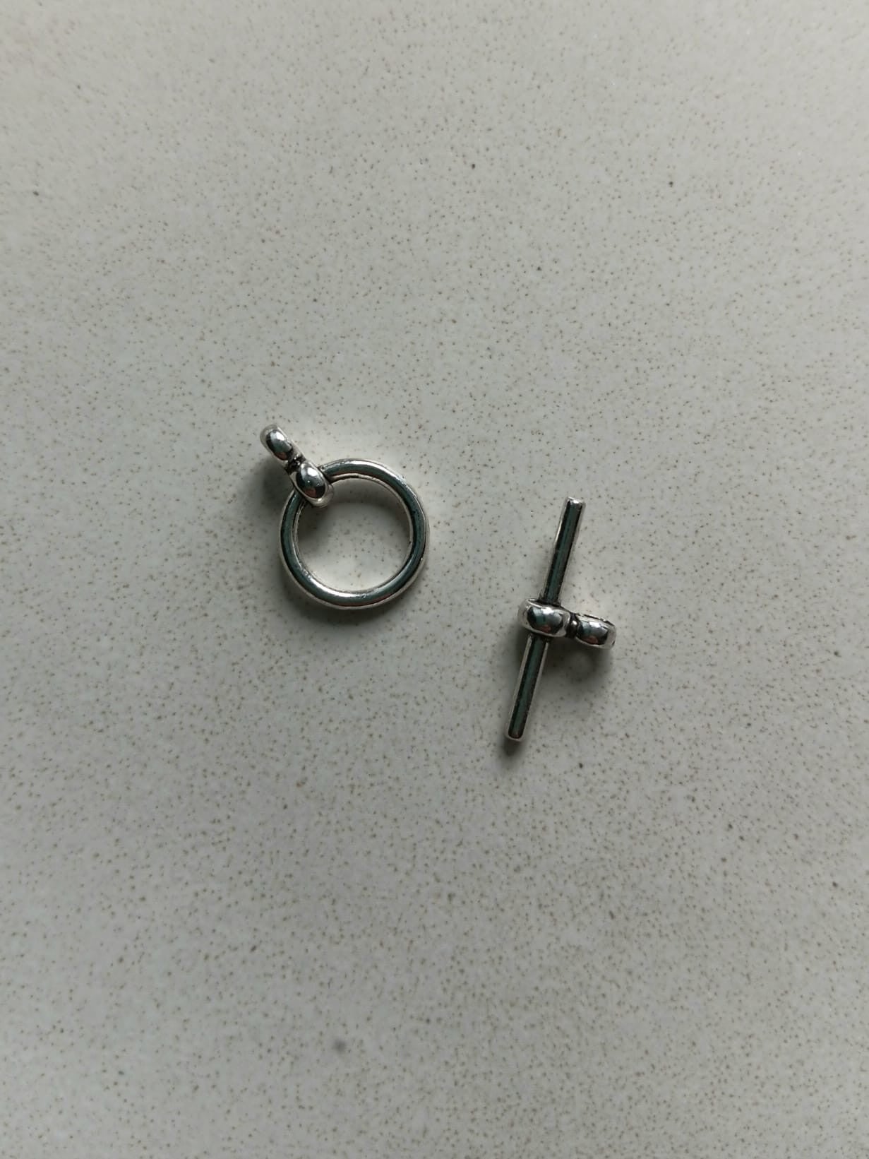 perlesetcreationbijoux - fermoir T en métal argenté de 12 mm