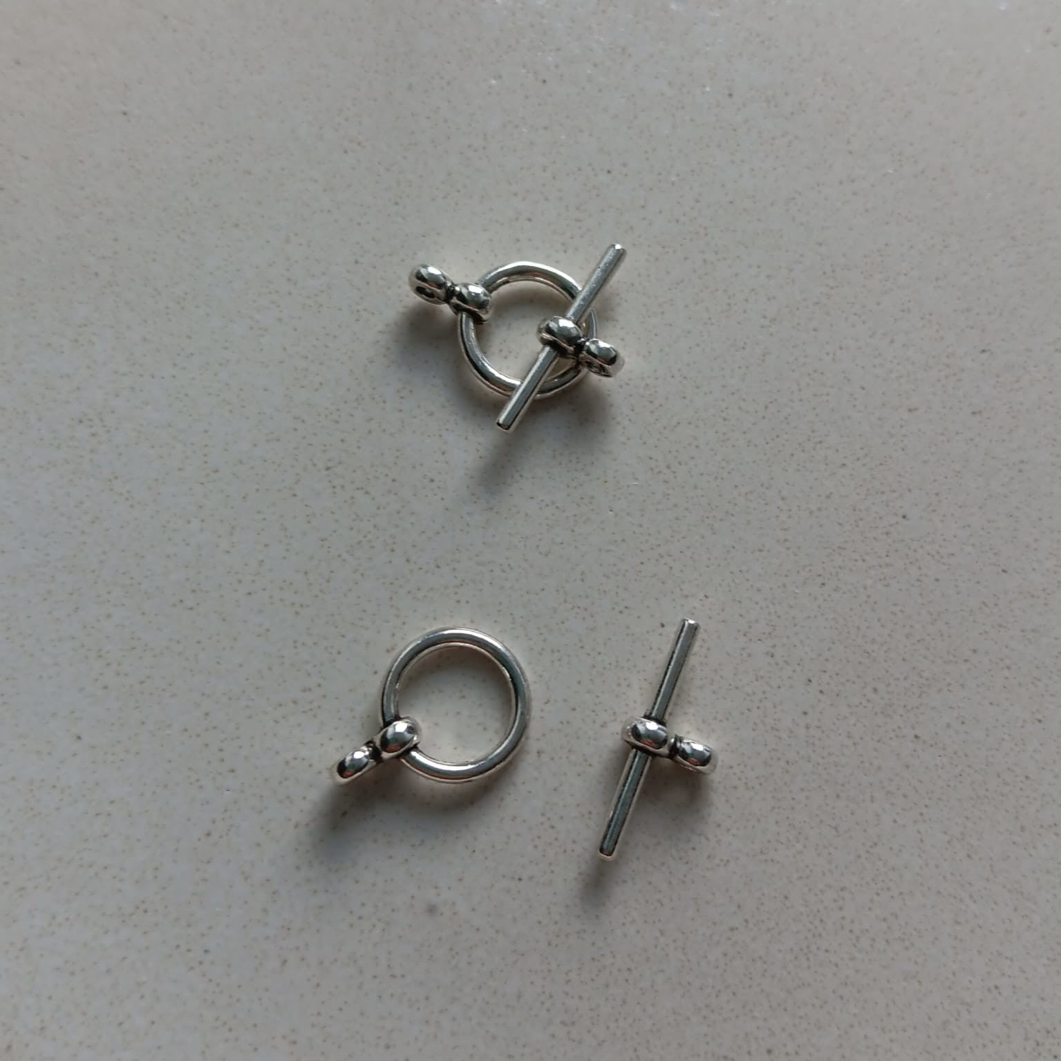 perlesetcreationbijoux - fermoir T en métal argenté de 12 mm