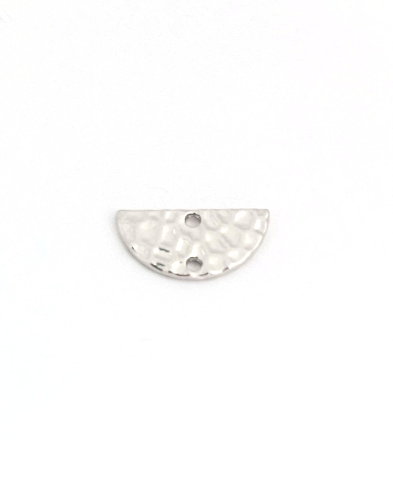 Intercalaire demi-lune en métal effet martelé - 8x15mm