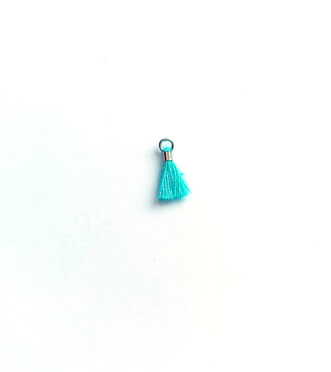 Mini pompon en coton attache argentée - 10 mm