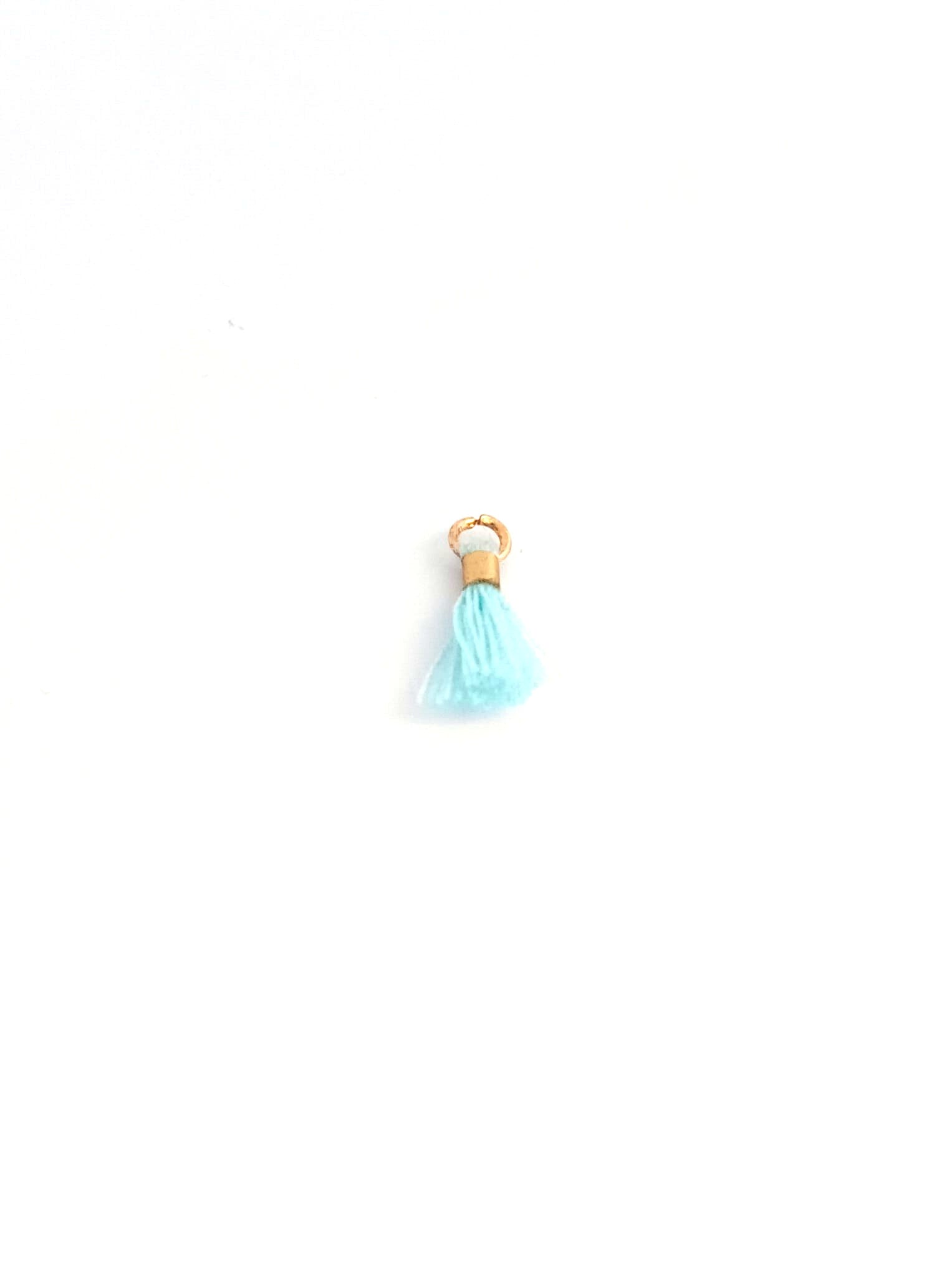 Mini pompon en coton attache dorée - 10 mm