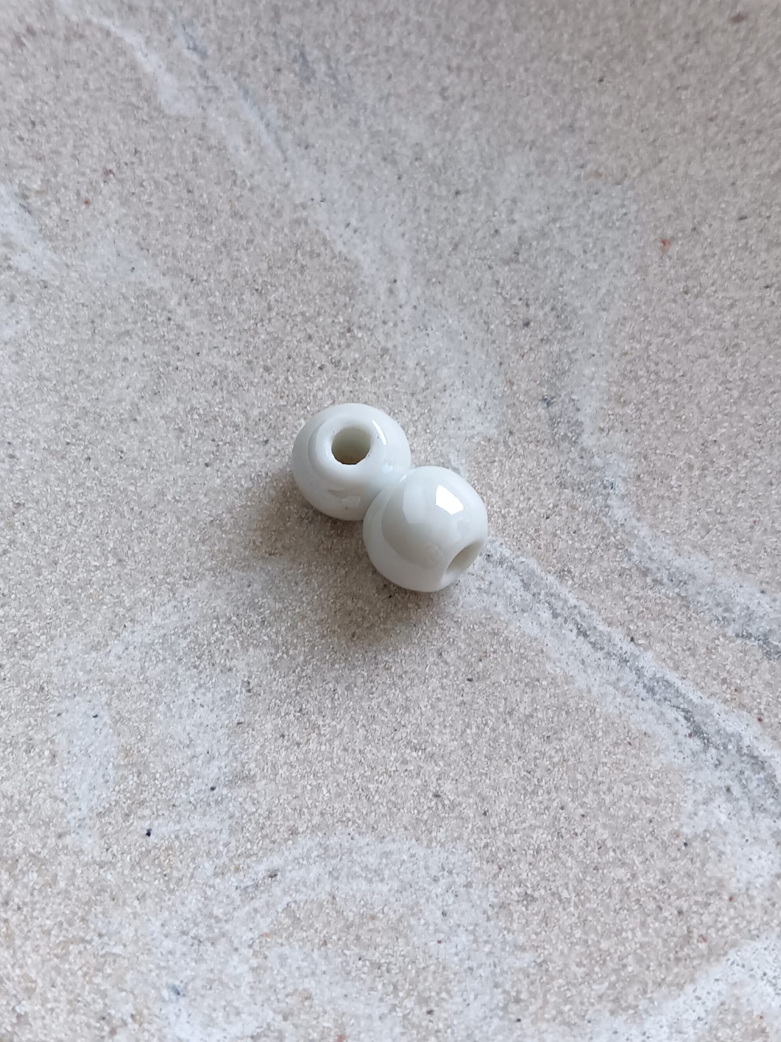 Perles rondes en céramique - 10 mm x2