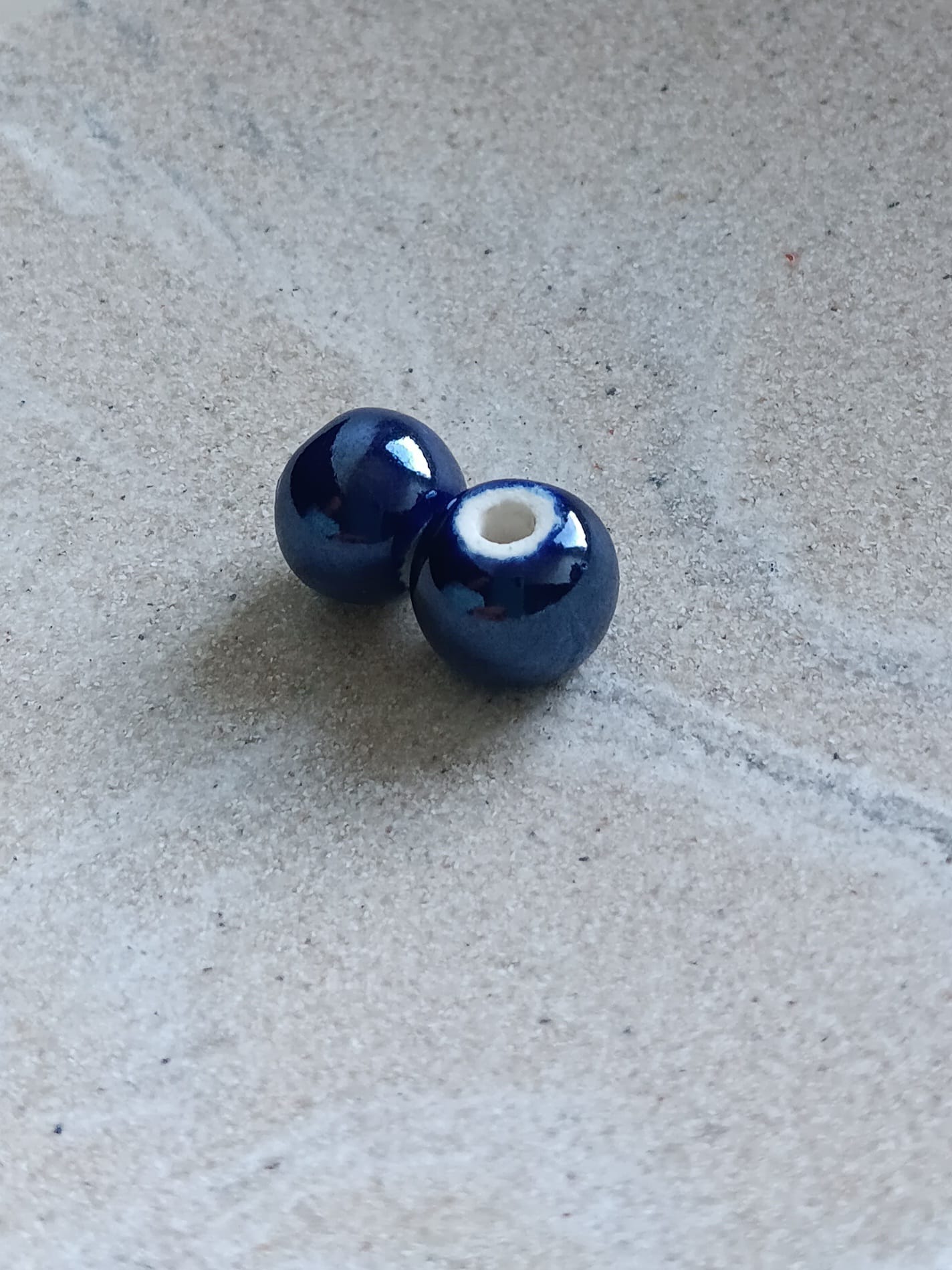 Perles rondes en céramique - 10 mm x2
