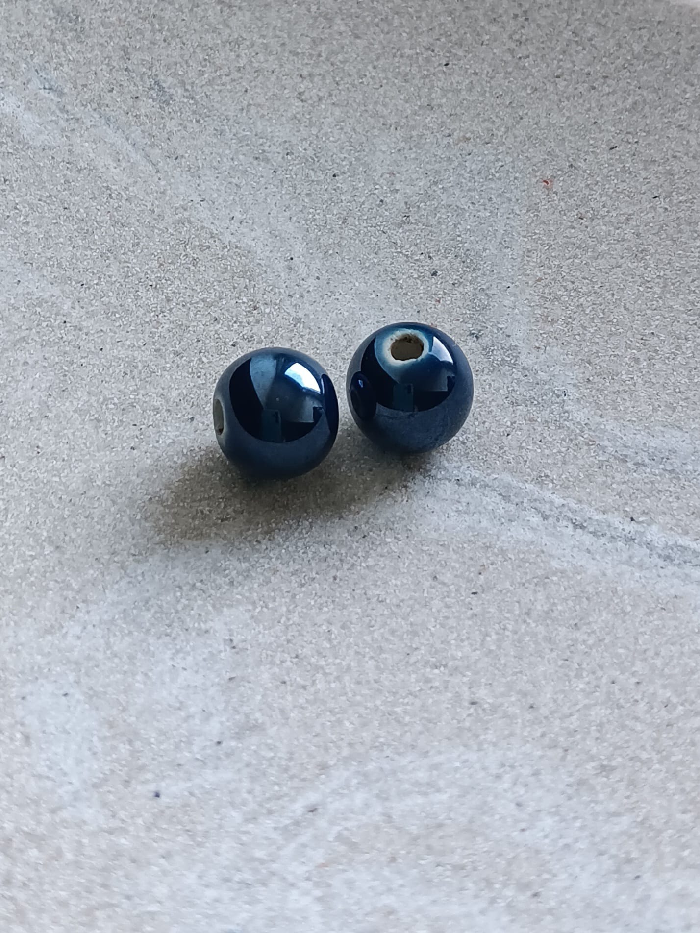 Perles rondes en céramique - 10 mm x2