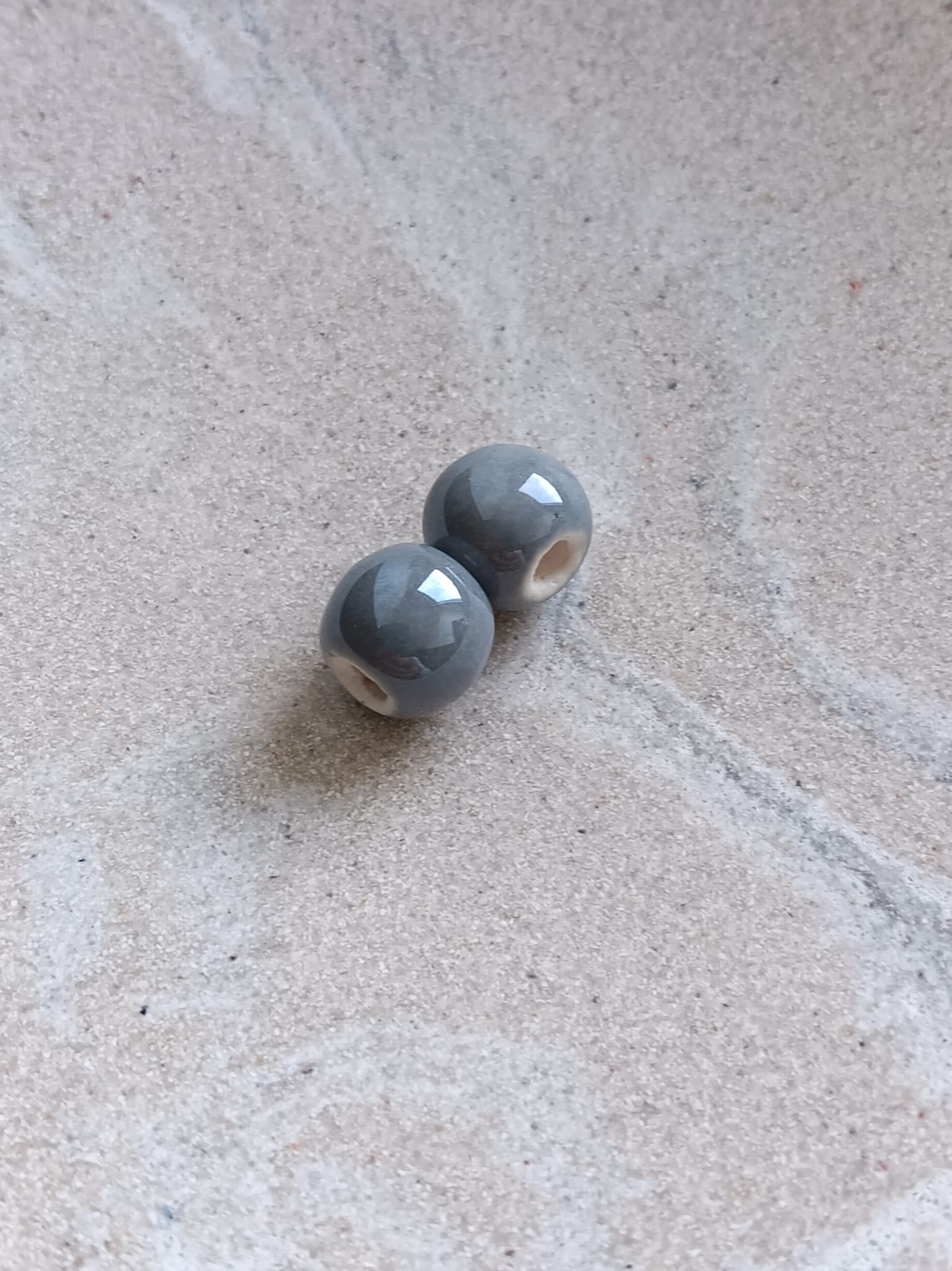 Perles rondes en céramique - 10 mm x2