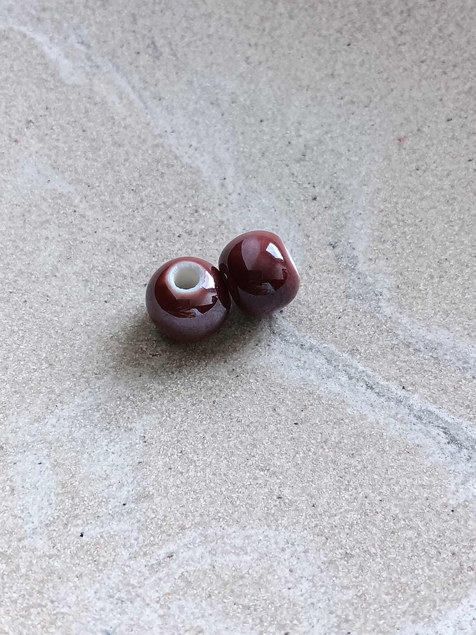 Perles rondes en céramique - 10 mm x2