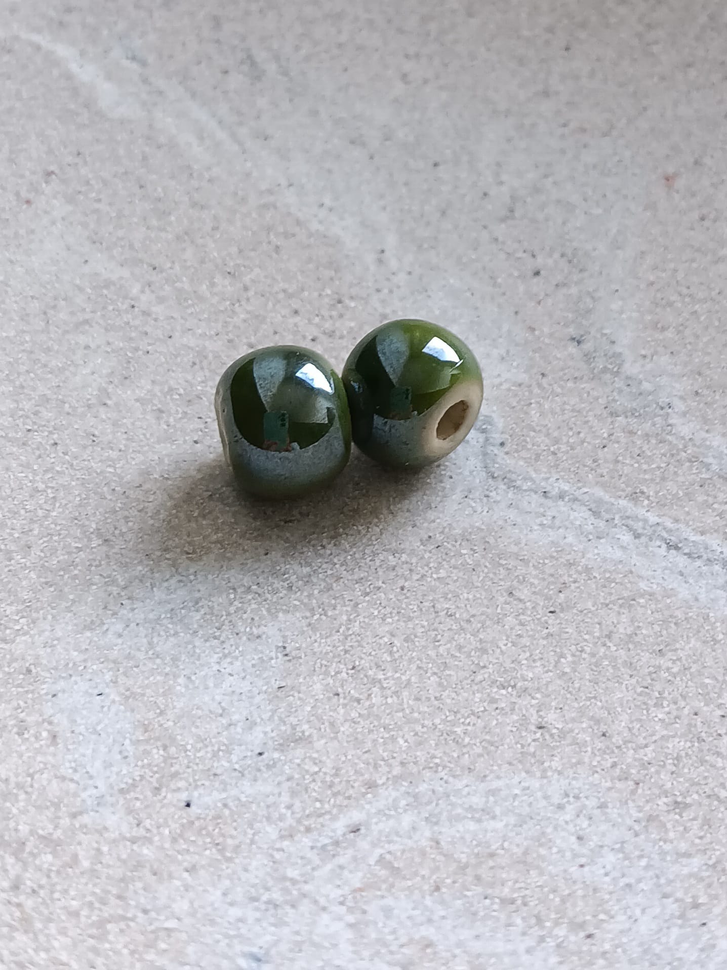 Perles rondes en céramique - 10 mm x2