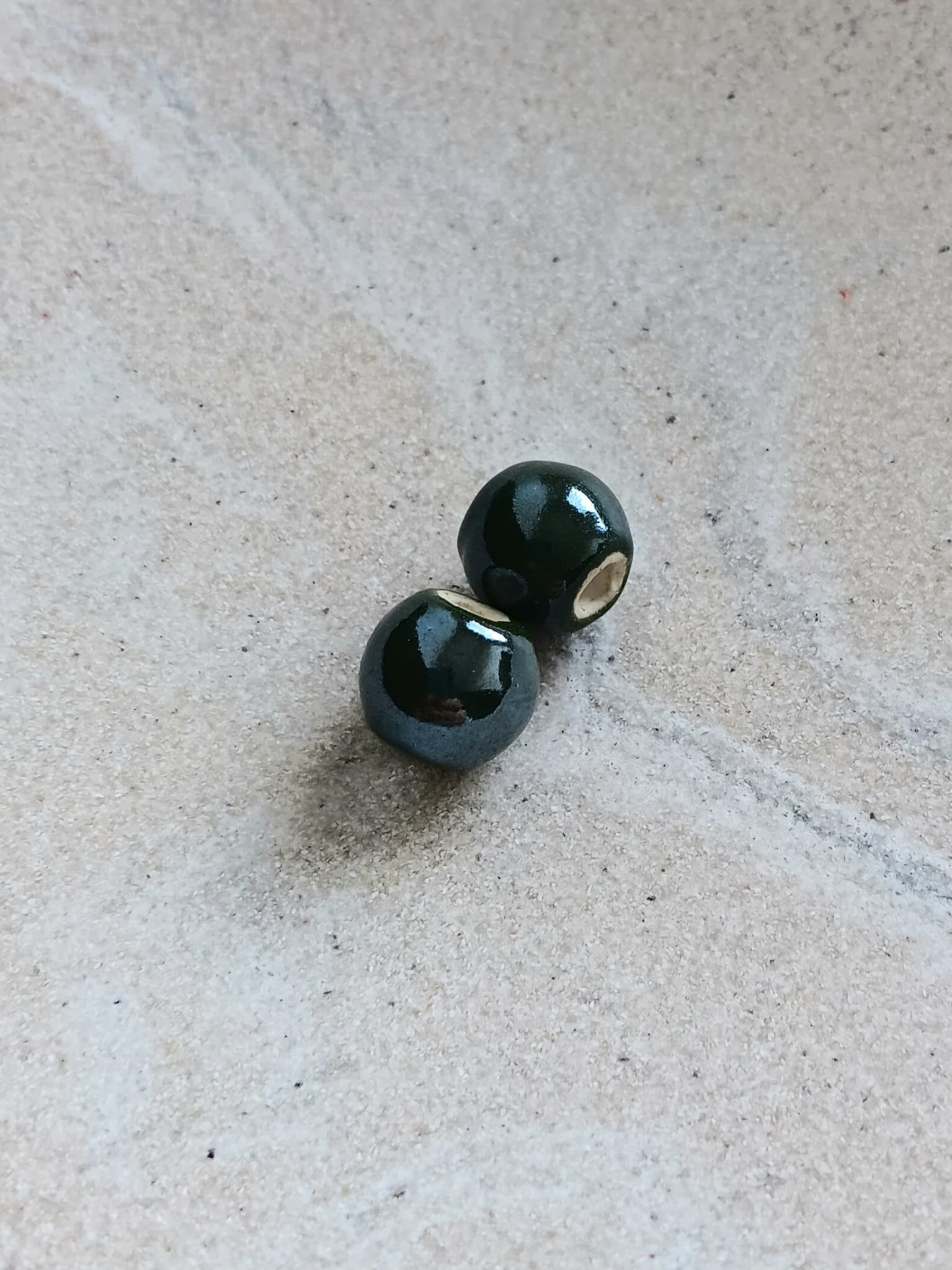 Perles rondes en céramique - 10 mm x2