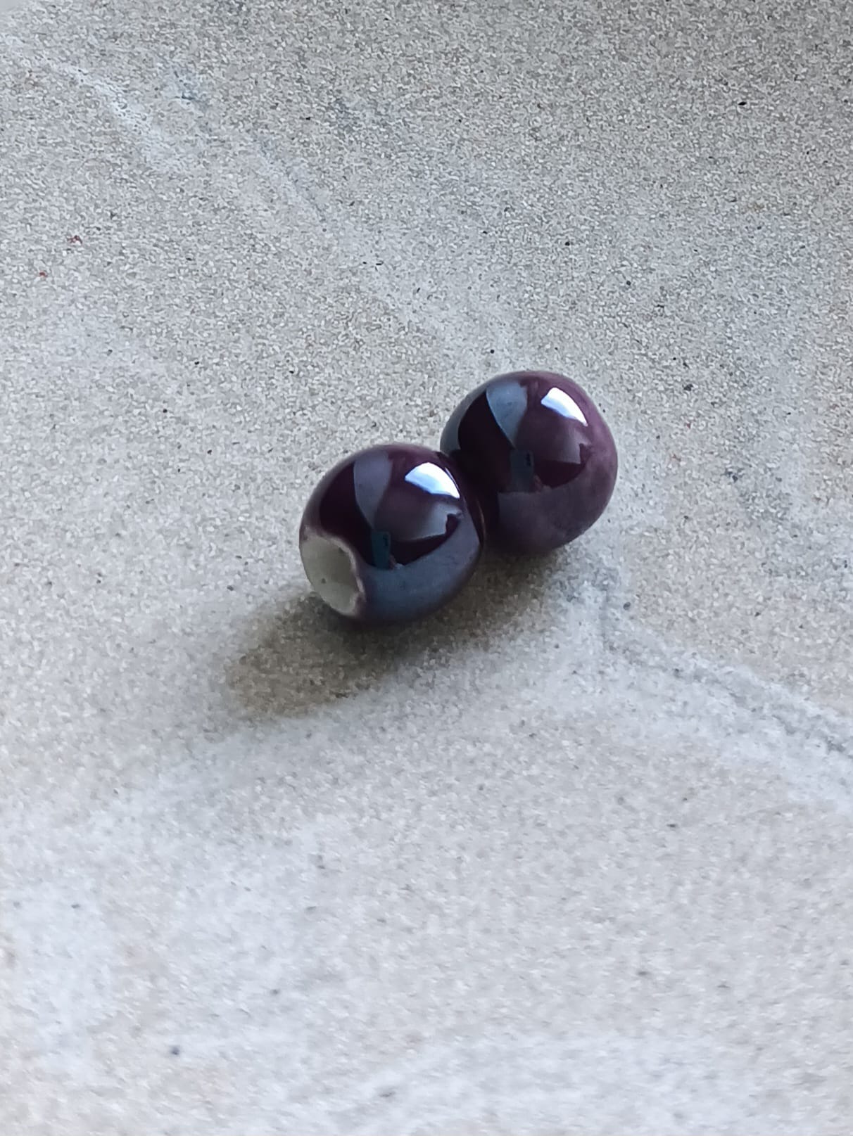 Perles rondes en céramique - 10 mm x2