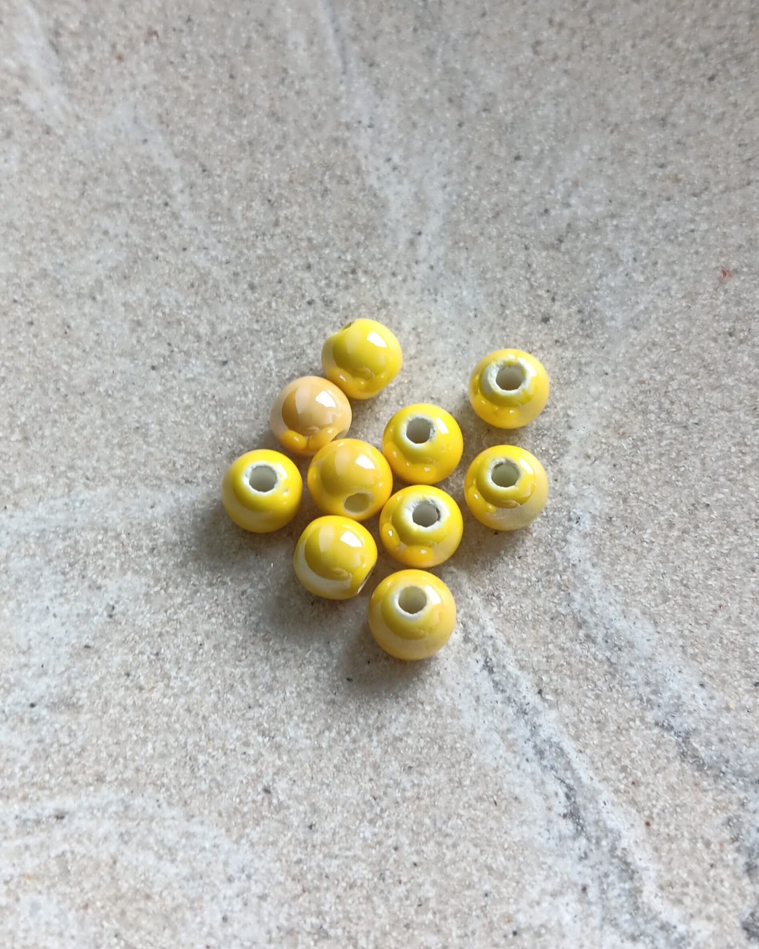 Perles rondes en céramique - 6 mm x10