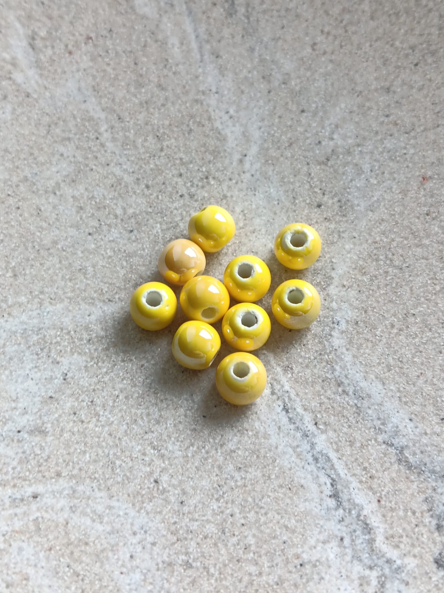 Perles rondes en céramique - 6 mm x10