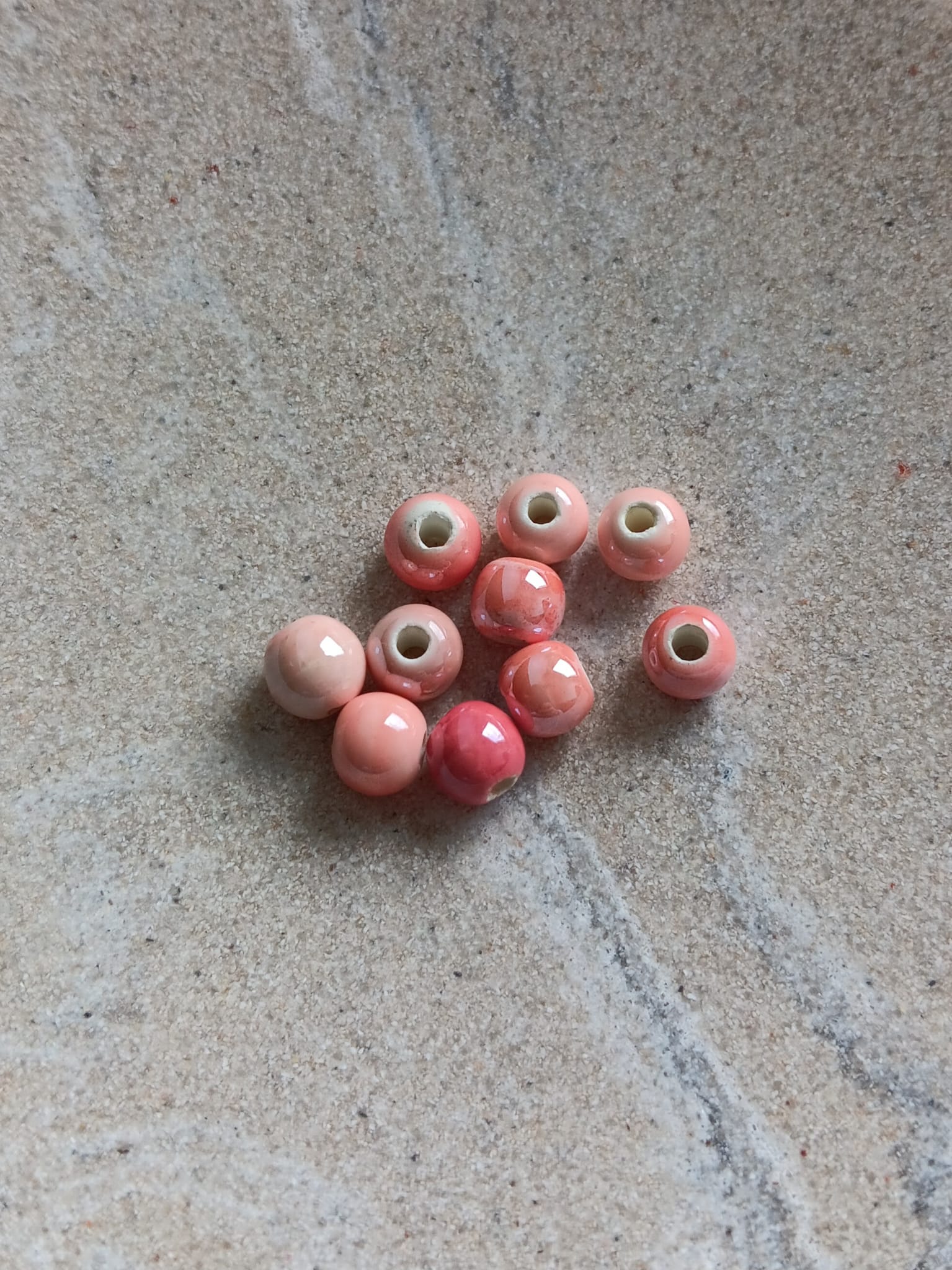 Perles rondes en céramique - 6 mm x10