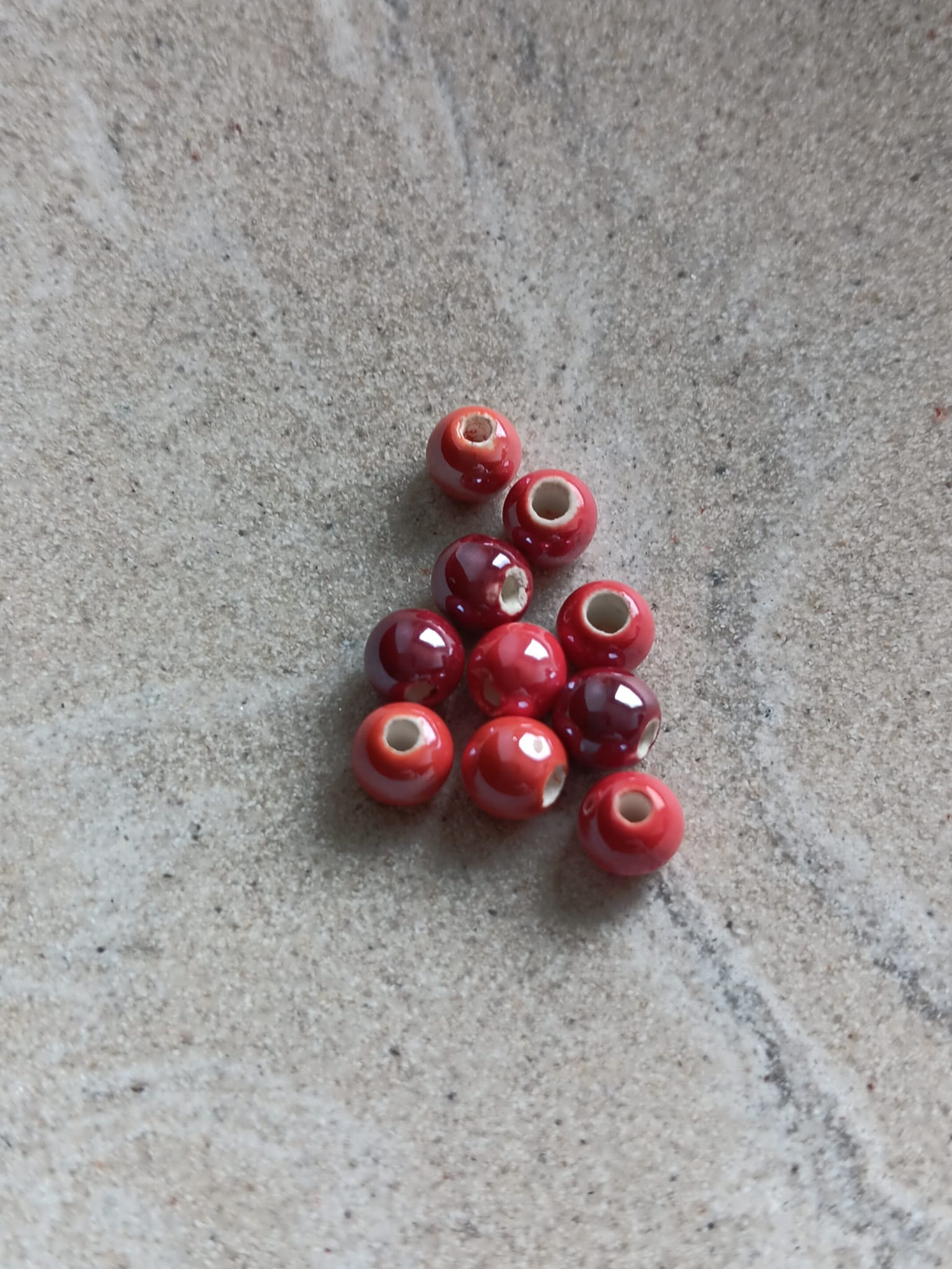 Perles rondes en céramique - 6 mm x10