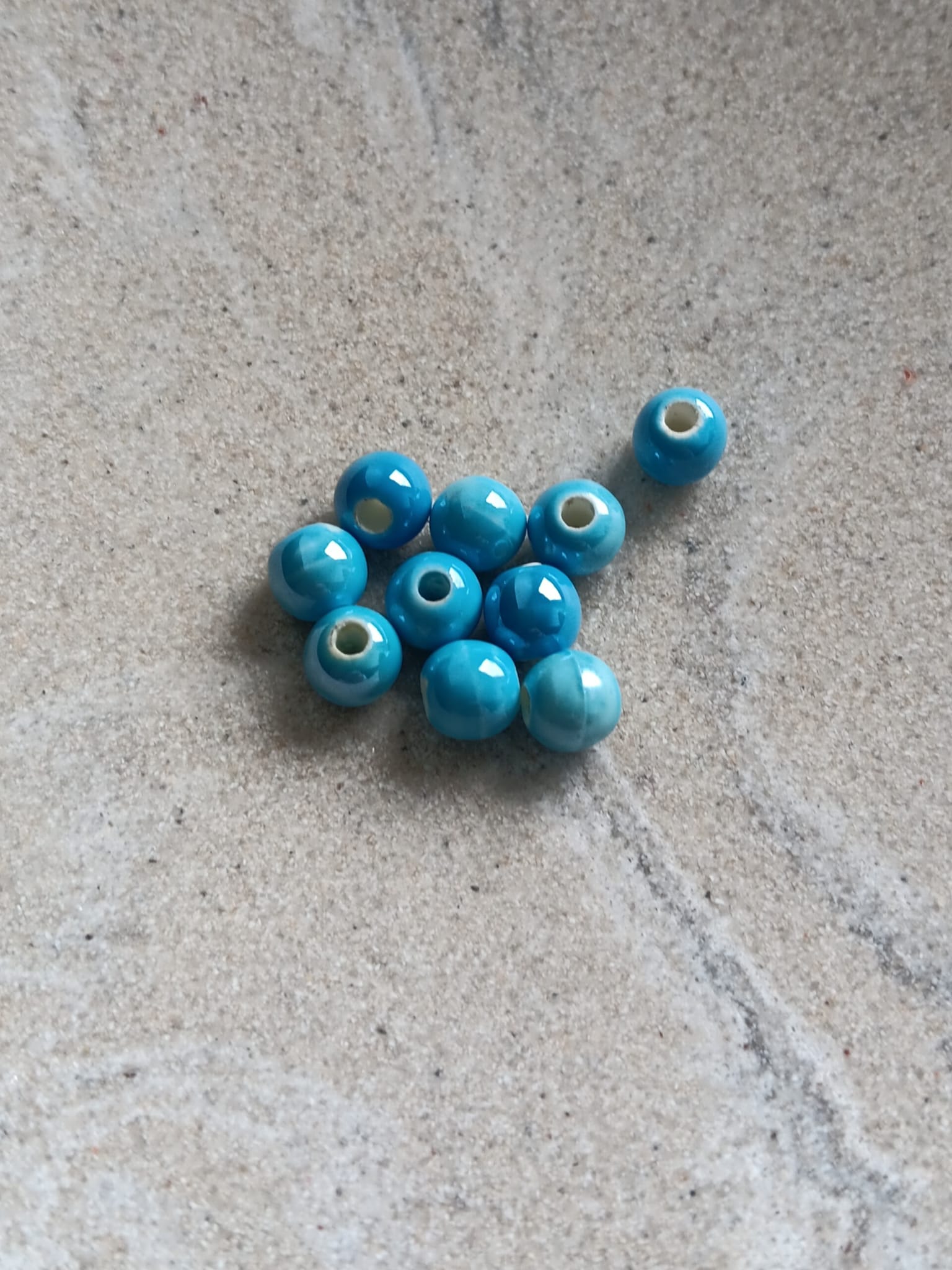 Perles rondes en céramique - 6 mm x10