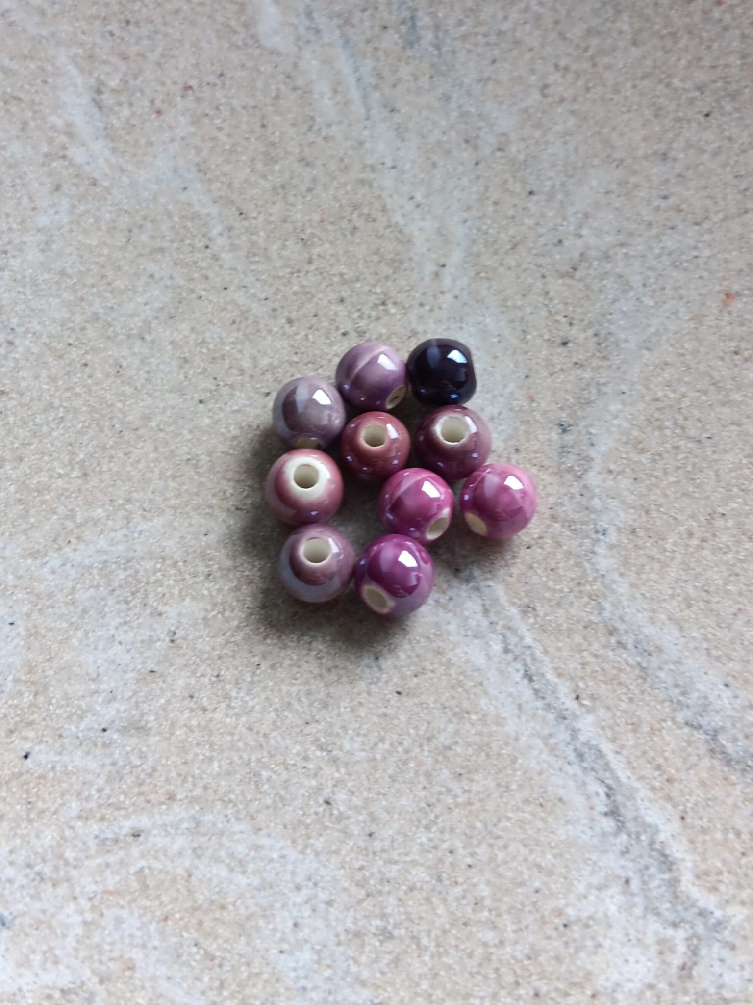 Perles rondes en céramique - 6 mm x10