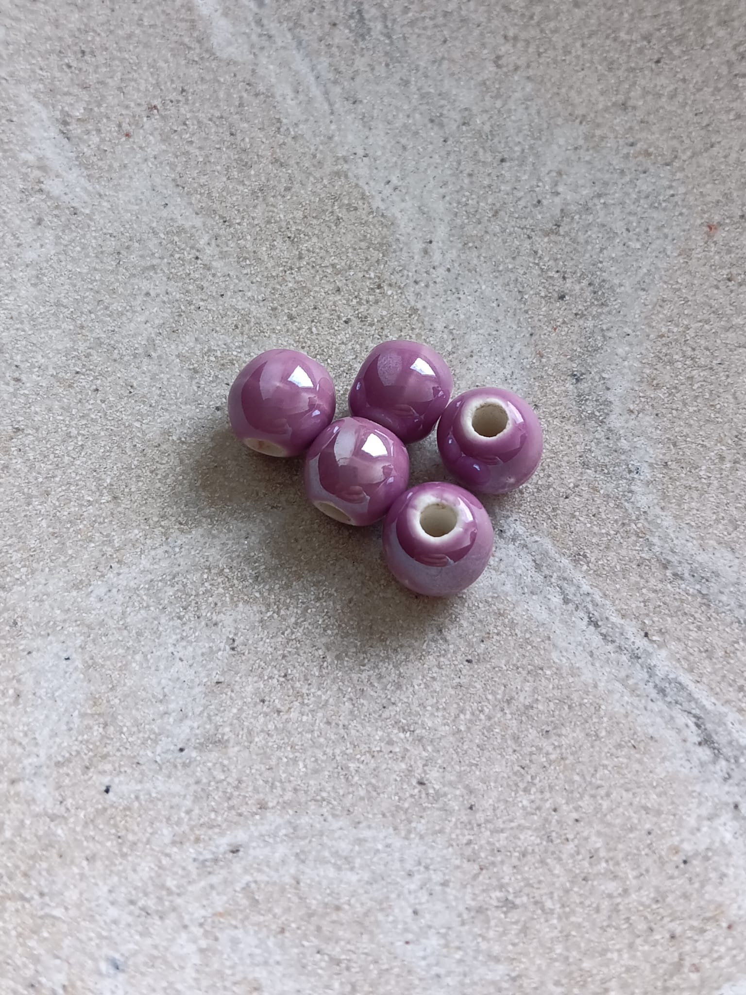 Perles rondes en céramique - 8 mm x5