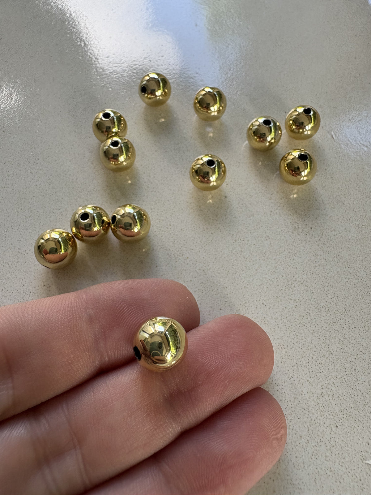 perlesetcreationbijoux - perles acrylique doré 10 mm