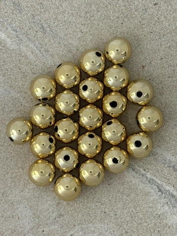 perlesetcreationbijoux - perles acrylique doré 10 mm